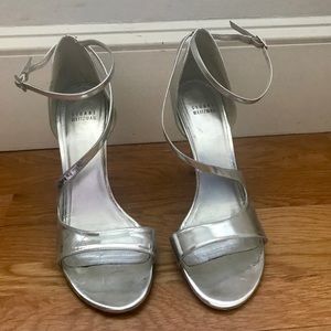 Stuart Weitzman silver heels size 10